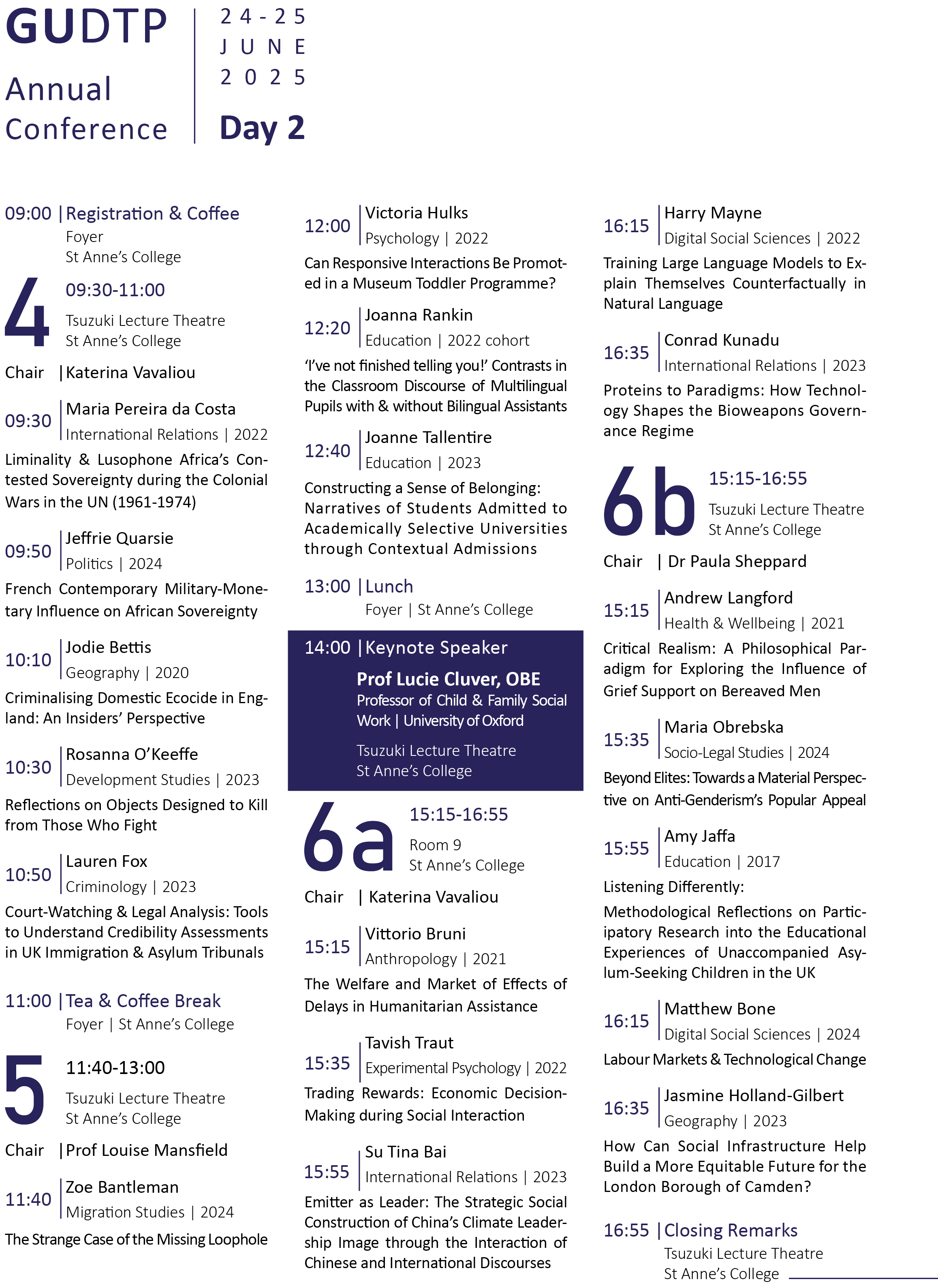 Second page of the programme