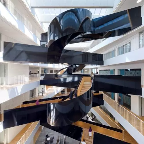 Black staircase of futuristic design