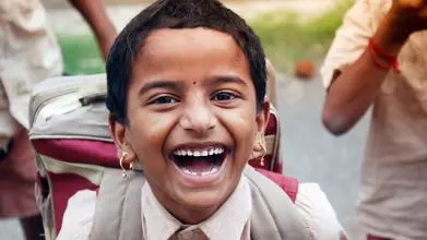 laughing schoolchild