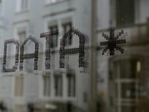 Text DATA written on a glass wall