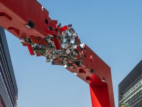 cubical sculpture of an abstract nature