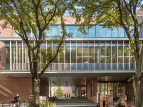 Architectural photograph of a passageway at Harvard Kennedy School