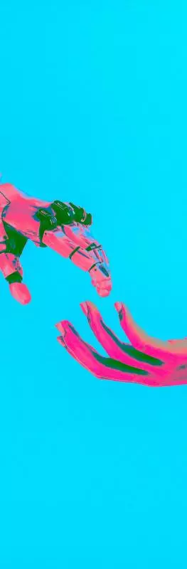 two hands reaching