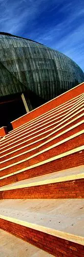 off balance photo of stadium steps